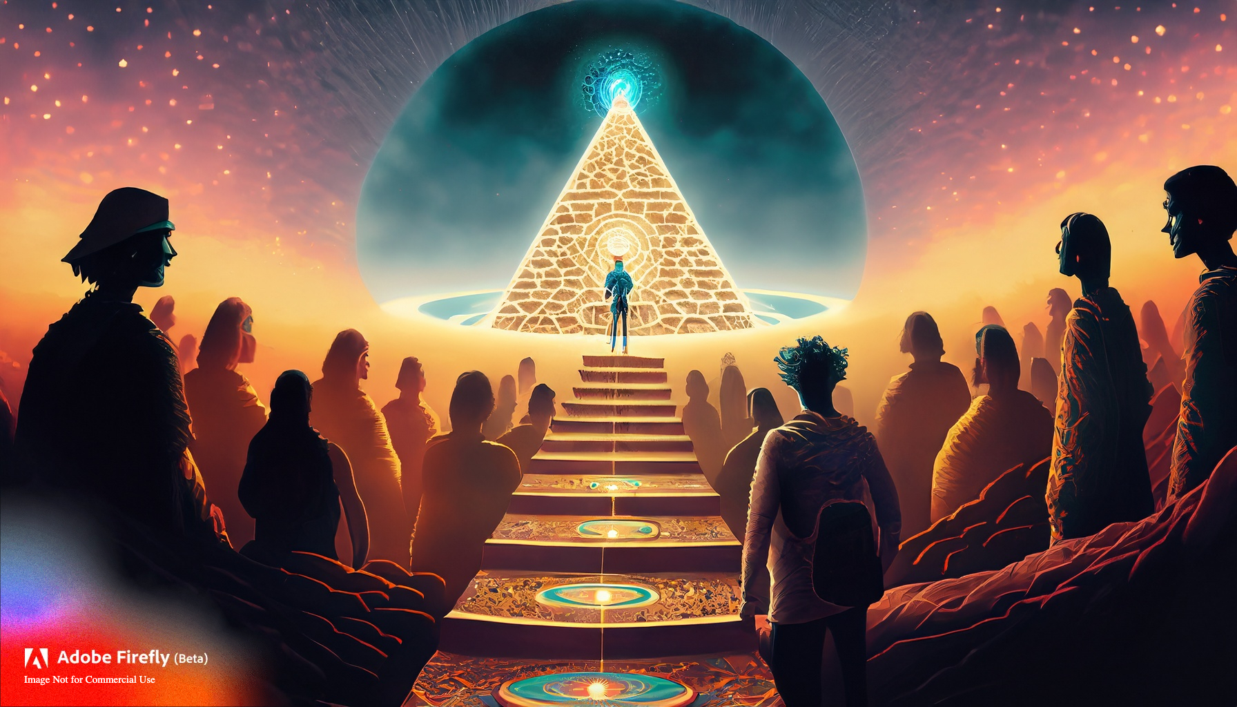 12 Firefly Standing on the stairs of a circular path to self-actualization and enlightenment with a gro.jpg